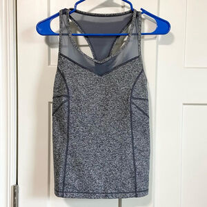 Zella Women's Take the plunge grey activewear tank top size XS